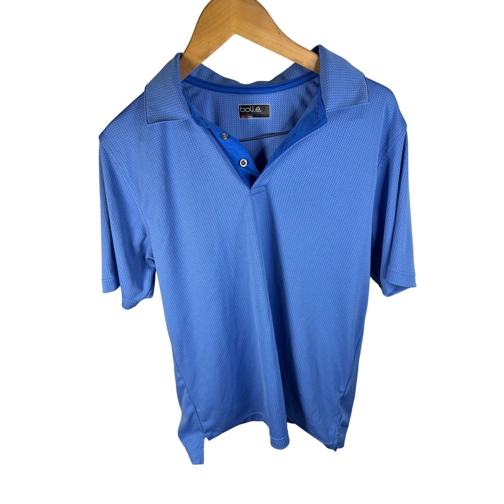 Bollé Men's Golf Polo Shirt Medium Blue Short Sleeve Performance Activewear